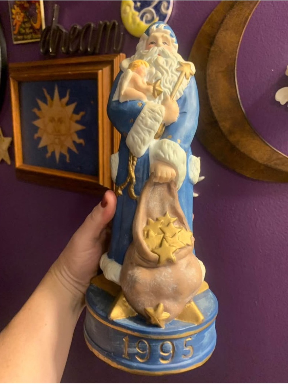Vintage 1995 Celestial Wizard Santa Stars Moon Whimsygoth Figurine